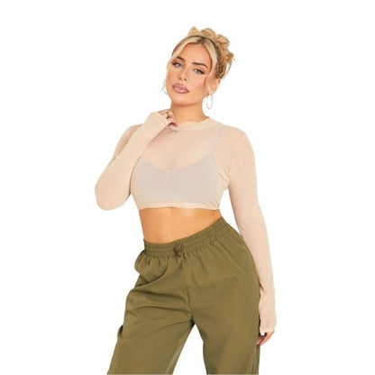 Front - Missy Empire Womens/Ladies Long-Sleeved Crop Top