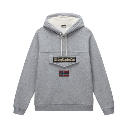 Front - Napapijri Mens Logo Cotton Hoodie
