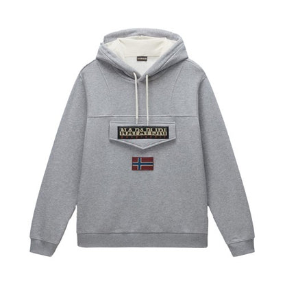 Front - Napapijri Mens Logo Cotton Hoodie