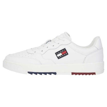 Front - Tommy Jeans Mens Leather Basketball Trainers