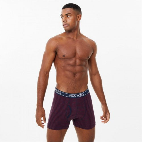 Front - Jack Wills Mens Cotton Blend Boxer Shorts (Pack of 3)