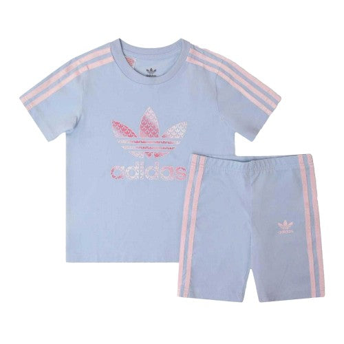 Front - Adidas Baby Girls Shirt And Shorts Set
