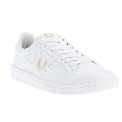 Front - Fred Perry Mens B721 Leather Trainers