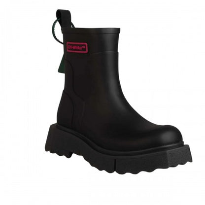 Front - Off White Unisex Adult Logo Rubber Wellington Boots
