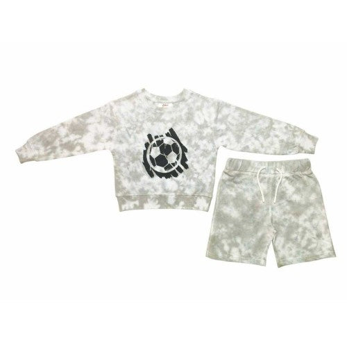 Front - Star Childrens/Kids Tie Dye Regular Long-Sleeved Sweatshirt and Shorts Set