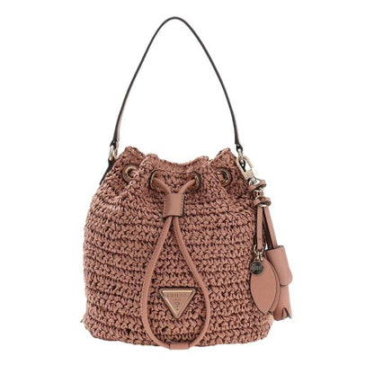 Front - Guess Ofelia Paperstraw Summer Bucket Bag