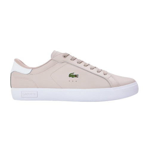 Front - Lacoste Mens Powercourt Leather Flat Trainers