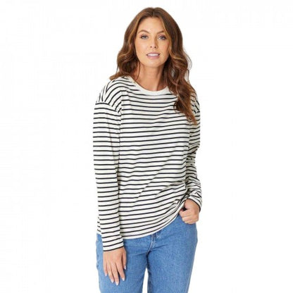 Front - Be You Womens/Ladies Stripe Long-Sleeved T-Shirt