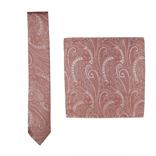 Front - Twisted Tailor Paisley Tie & Pocket Square Set