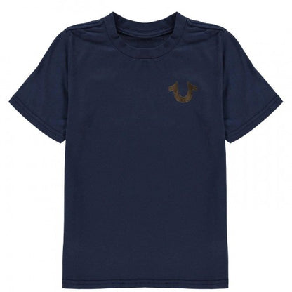 Front - True Religion Boys Horseshoe Crew Neck Short-Sleeved T-Shirt