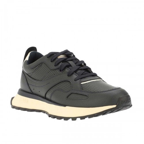 Front - Boss Mens Jonah Run Leather Trainers