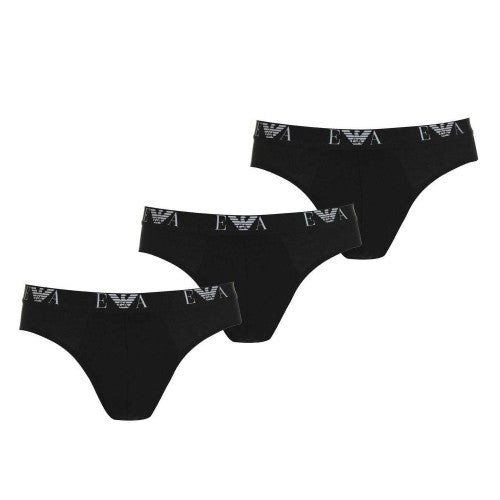 Front - Emporio Armani Mens Cotton Regular Briefs (Pack of 3)