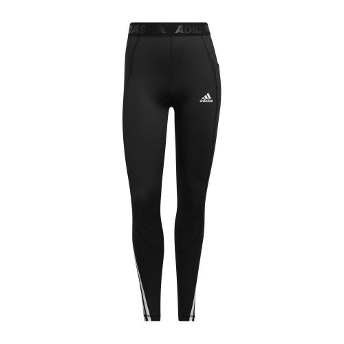 Front - Adidas Womens/Ladies Alphaskin 3 Stripes Leggings