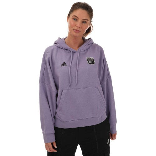 Front - Adidas Womens/Ladies Olymipique Lyonnais Hoodie