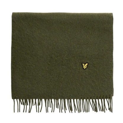 Front - Lyle & Scott Tonal Logo Lambswool Blend Scarf