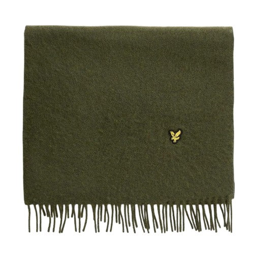 Front - Lyle & Scott Tonal Logo Lambswool Blend Scarf