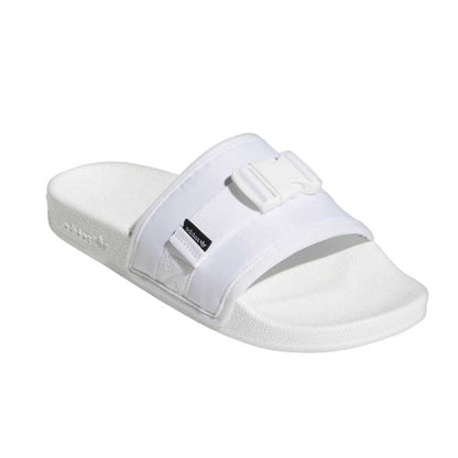 Front - Adidas Womens/Ladies Adilette Textile Summer Flat Sliders