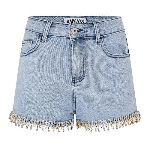 Front - AmyLynn Womens/Ladies Denim Jean Shorts