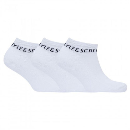 Front - Lyle & Scott Mens Cotton Blend Ankle Socks (Pack of 3)