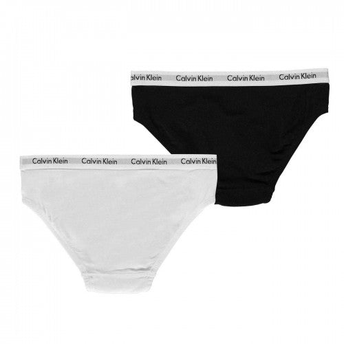 Front - Calvin Klein Girls Logo Briefs (Pack of 2)