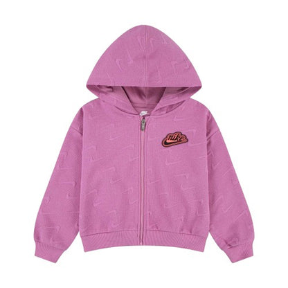 Front - Nike Childrens/Kids Embossed Full Zip Hoodie