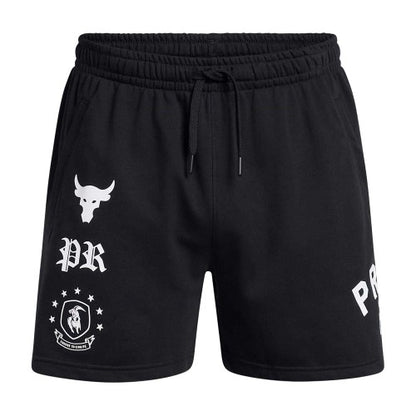 Front - Under Armour Mens Project Rock Terrycloth Shorts