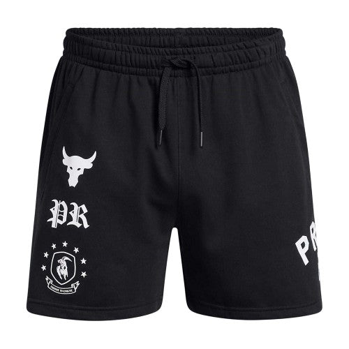 Front - Under Armour Mens Project Rock Terrycloth Shorts