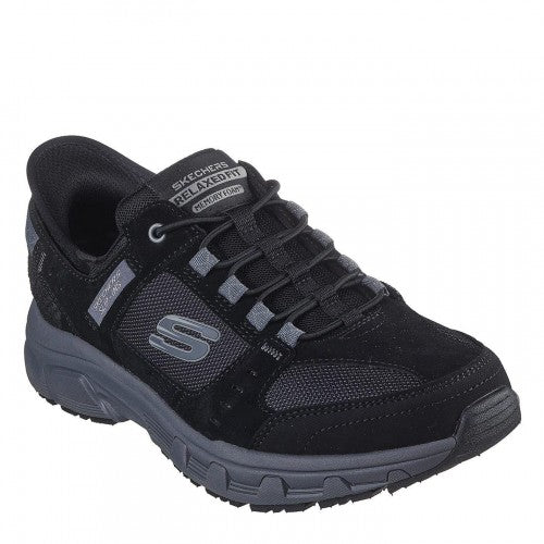Front - Skechers Mens Oak Canyon Leather Slip-on Relaxed Fit Shoes