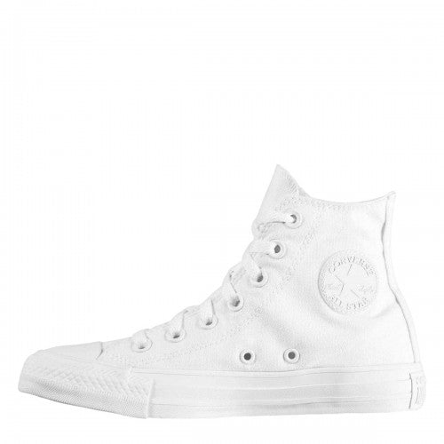 White - Side - Converse Womens-Ladies All Star Canvas High Top Trainers