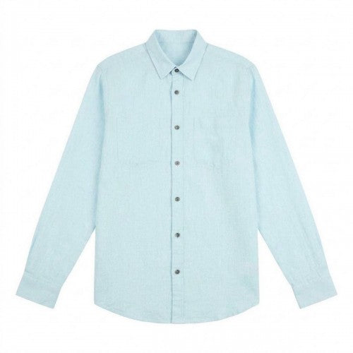 Front - US Polo Assn Mens Linen Blend Long-Sleeved Shirt