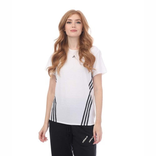Front - Adidas Womens/Ladies Trainicons Triple Stripe T-Shirt