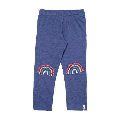 Front - Lilly & Sid Childrens/Kids Elasticated Rainbow Slim Leggings