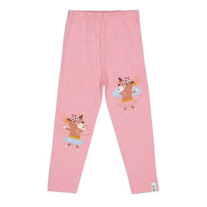 Front - Lilly & Sid Girls Embroidered Patch Leggings