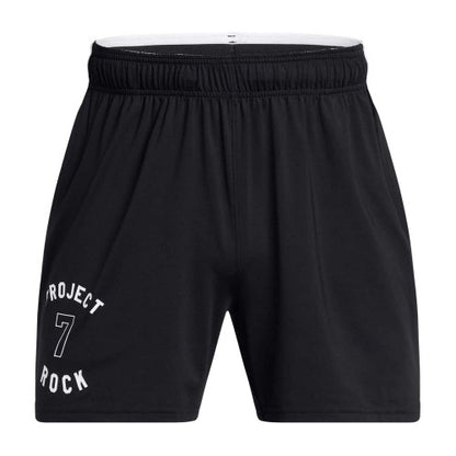 Front - Under Armour Mens Project Rock Mesh Running Shorts