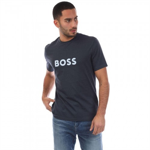 Front - Boss Mens Logo Printed Cotton Regular T-Shirt