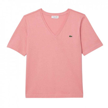 Front - Lacoste Womens/Ladies Embroidered Logo Cotton Jersey T-Shirt