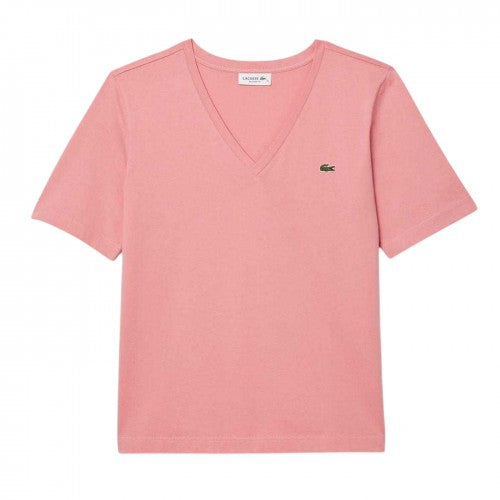 Front - Lacoste Womens/Ladies Embroidered Logo Cotton Jersey T-Shirt