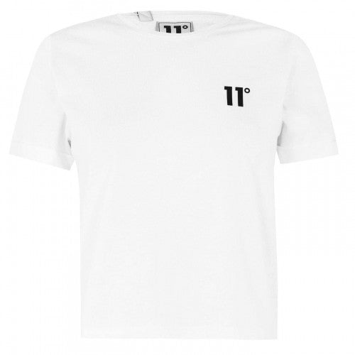 Front - 11 Degrees Womens/Ladies Logo Crop T-Shirt