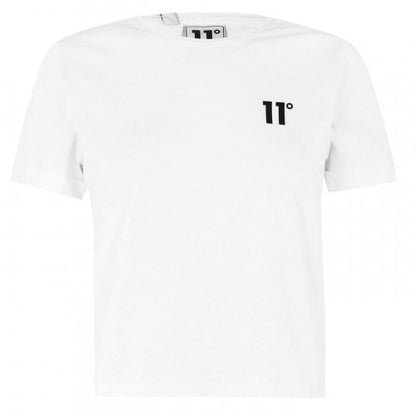 Front - 11 Degrees Womens/Ladies Logo Crop T-Shirt