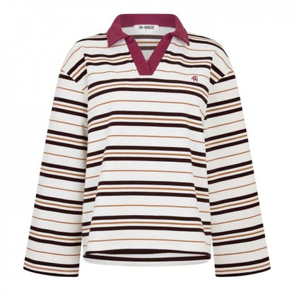 Front - 4th & Reckless Womens/Ladies Horizontal Stripe Rugby Shirt