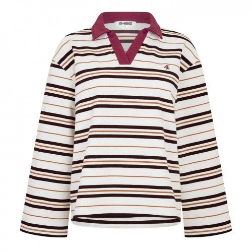 Front - 4th & Reckless Womens/Ladies Horizontal Stripe Rugby Shirt