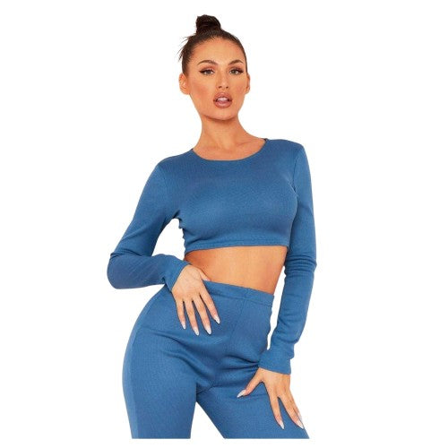 Front - Missy Empire Womens/Ladies Fitted Long-Sleeved Crop Top