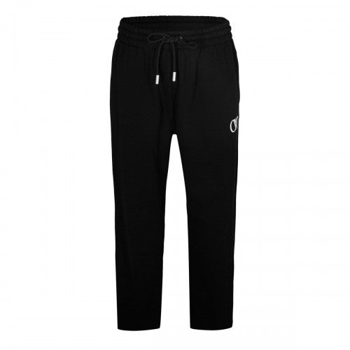 Front - Off White Unisex Adult Fleece Relaxed Fit Sweatpants