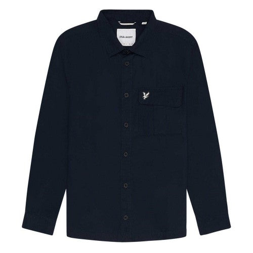 Front - Lyle & Scott Mens Brushed Overshirt