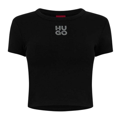 Front - Hugo Womens/Ladies Cropped Slim T-Shirt