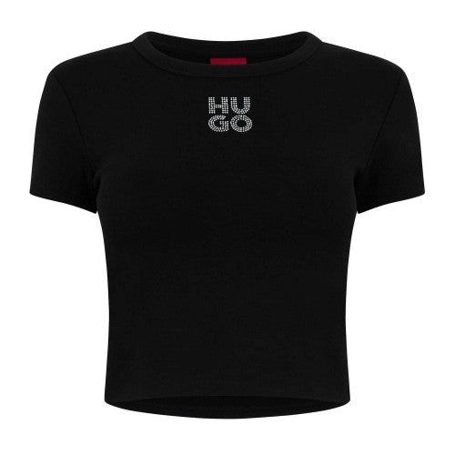 Front - Hugo Womens/Ladies Cropped Slim T-Shirt