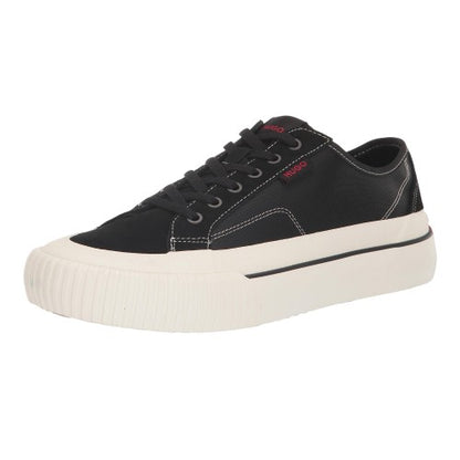 Front - Hugo Mens Dyerx Canvas Low Cut Trainers