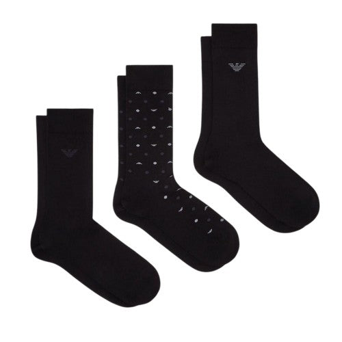 Front - Emporio Armani EA7 Mens Crew Socks (Pack of 3)