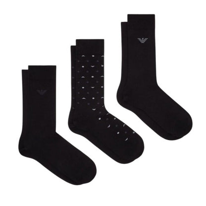 Front - Emporio Armani EA7 Mens Crew Socks (Pack of 3)