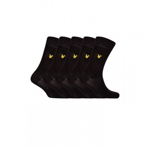Front - Lyle & Scott Mens Liam Crew Socks (Pack of 5)